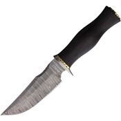 Fox-N-Hound 123 Damascus Fixed Blade Knife Ebony Wood Handles