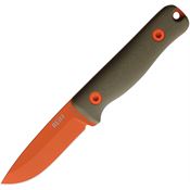 Reiff F3X12ODBK F3 XC Orange Fixed Blade Knife OD Green Handles Kydex Sheath