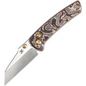 Kansept 2015V2 Little Main Street Crossbar Knife Copper Foil Carbon Fiber Handles