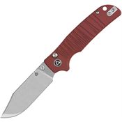 QSP 159A1 Kali Stonewash Button Lock Knife Red G10 Handles