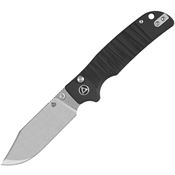 QSP 159B1 Kali Stonewash Button Lock Knife Black G10 Handles