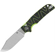 QSP 159C1 Kali Stonewash Button Lock Knife Black/Neon Green Handles