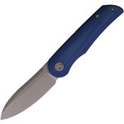 Petrified Fish E16BMGAW El Camino Stonewash Linerlock Knife Blue Handles