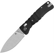 QSP 160A1 Ripley Stonewash Glyde Lock Knife Black G10 Handles