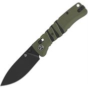 QSP 160C2 Ripley Black Glyde Lock Knife Green G10 Handles