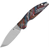 QSP 158A1 Turtle Punk Stonewash Linerlock Knife Multi G10 Handles