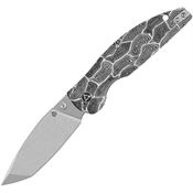 QSP 158B1 Turtle Punk Stonewash Linerlock Knife Black/White Handles