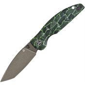 QSP 158C2 Turtle Punk Tanto Linerlock Knife Black/Green Handles