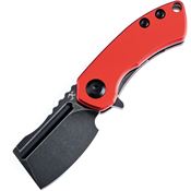 Kansept 3030P3 Mini Korvid Black Stonewash Linerlock Knife Red G10 Handles