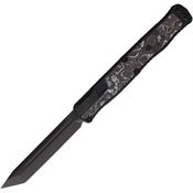 Heretic 0196AWTCC Auto Cleric II Black Tanto OTF Knife Black/White Camo Carbon Fiber Handles