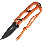 Spika PLFB020 Pack-Lite Black Fixed Blade Knife Orange Paracord Handles