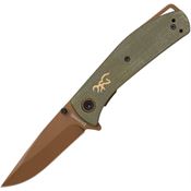 Browning 0516B Small Trailside Linerlock Knife Green Handles