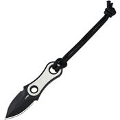 CJRB 1940BWH Knap Black Fixed Blade Knife White G10 Handles