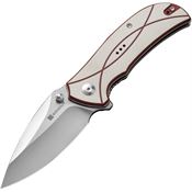 SenCut 230973 Hyrax Satin Linerlock Knife Red/Ivory Handles