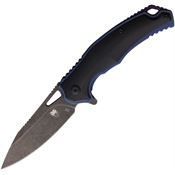 Cobratec TAXLBLGF Axle Black Stonewash D2 Linerlock Knife Black/Blue Handles