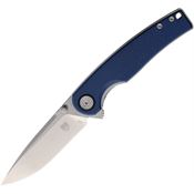 Cobratec SMSNBL SamsonStonewash Linerlock Knife Blue Handles