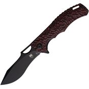 Cobratec TNHK Nighthawk Black D2 Linerlock Knife Black/Red Handles