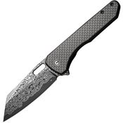 Civivi 23060DS1 Nugz Damascus Linerlock Knife Black/Carbon Fiber Handles