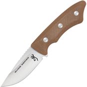 Browning 0498B Guide Series Small Fixed Blade Knife Brown Handles