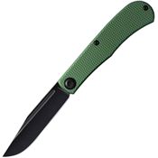 Daedalus CL3 Lab Black Stonewash Linerlock Knife Green Handles