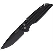 Pro Tech TR3BTMC Auto TR3 Black Button Lock Knife Black Handles