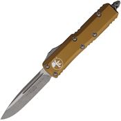 Microtech 23110APTA Auto UTX-85 Apocalyptic Single Edge OTF Knife Tan Handles