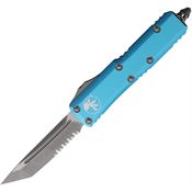 Microtech 23311APTQ Auto UTX-85 Apocalyptic Part Serrated Tanto OTF Knife Turquoise Handles