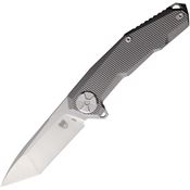 Cobratec TBRCM390TNS Barracuda Tanto Framelock Knife Gray Handles