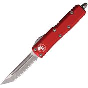 Microtech 23312APRD Auto UTX-85 Apocalyptic Serrated Tanto OTF Knife Red Handles