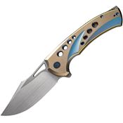 We 230514 Swiftfin Satin Framelock Knife Blue Handles