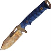 Dawson 15978 Shepherd Arizona Copper Fixed Blade Knife Black/Blue Handles