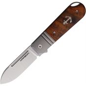 Karbon 104 Ahoy Spear Point Framelock Knife Ironwood Handles