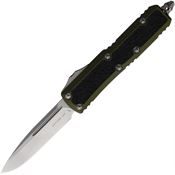 Microtech 12410ODS Auto Daytona Stonewash Single Edge OTF Knife OD Green Handles