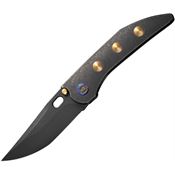 We 230371 Attor Black Framelock Knife Black/Gold Handles