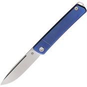 Medford 2114TD37A2 Gentleman Jack Tumbled Drop Point Knife Blue Handles