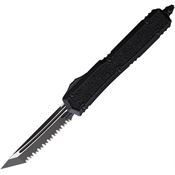 Microtech 2073TS Auto Makora Two-Tone Serrated Tanto OTF Knife Black Handles