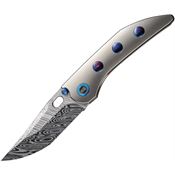 We 23037DS1 Attor Damasteel Framelock Knife Gray Handles