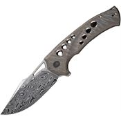 We 23051DS1 Swiftfin Damasteel Framelock Knife Flame Handles