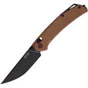 SRM 411LMN 411L Black Stonewash Ambi Lock Knife Dark Earth Handles