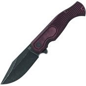 Fox 524MB Eastwood Tiger Black Stonewash Linerlock Knife Burgandy Handles