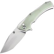 Kansept 1008F5 Hellx Stonewash D2 Framelock Knife Jade Handles