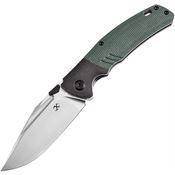 Kansept 1057A2 Hinterland Framelock Knife Black Stonewash/Green Handles