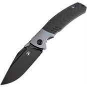 Kansept 1057A1 Hinterland Black Stonewash Framelock Knife Blue Handles