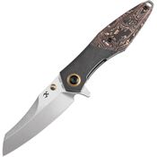 Kansept 1053A1 Mistaken Stonewash Framelock Knife Black/Copper Handles