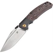 Kansept 1057A4 Hinterland Framelock Knife Black Stonewash/Copper Foil Carbon Fiber Handles