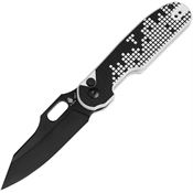 Kizer 4562A1 Cormorant Black Button Lock Knife Black/White Handles