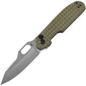 Kizer 4562C1 Cormorant Stonewash Button Lock Knife Green Handles