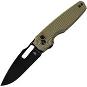 Kizer 3640A2 Dogfish Black Button Lock Knife OD Green Handles