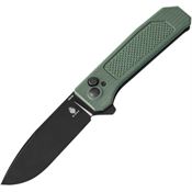 Kizer 3630C2 Brat Black Button Lock Knife OD Green G10 Handles