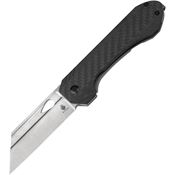 Kizer 3665A2 Huldra Black Stonewash Framelock Knife Black/Carbon Fiber Handles